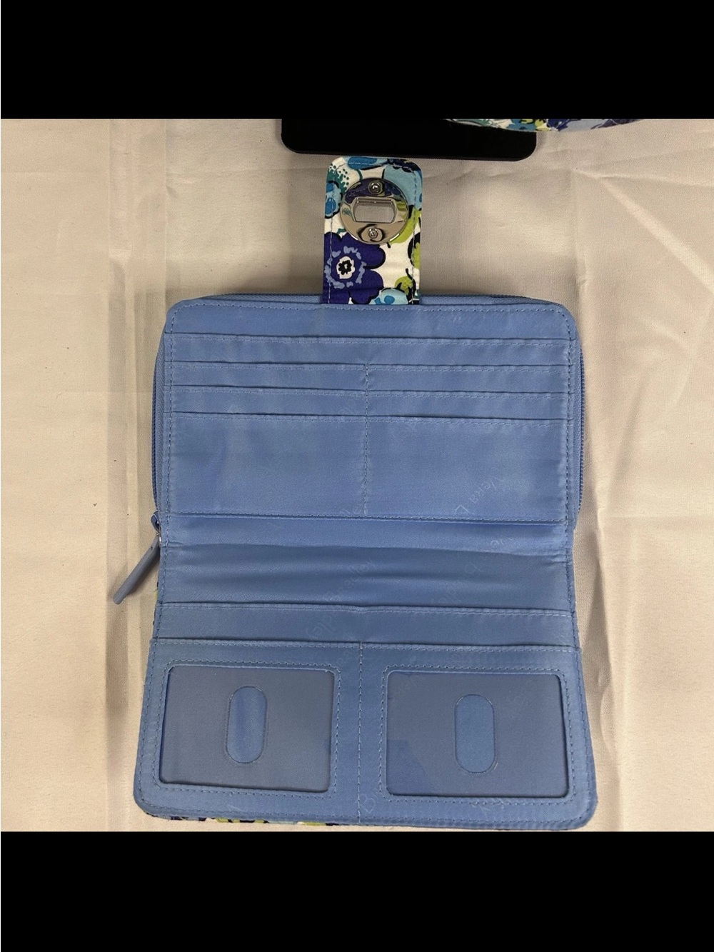 Vera Bradley Floral Blue Crossbody Shoulder Bag and Wallet Set - Picture 12 of 14